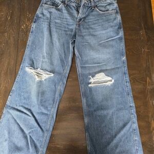 Hollister Light Blue Distressed Boyfriend Jeans